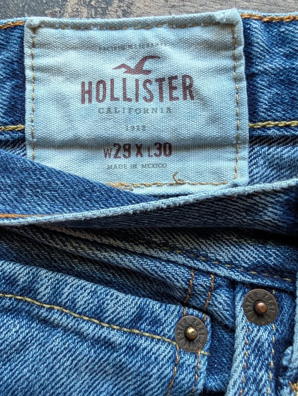 Hollister Skinny Button Fly Jeans Medium Wash Mens Size 28x30